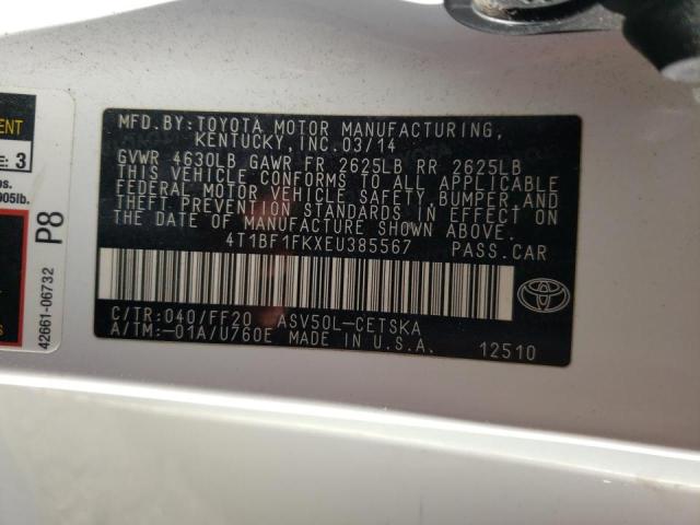 Photo 10 from auction – 2014 TOYOTA CAMRY L with VIN 4T1BF1FKXEU385567