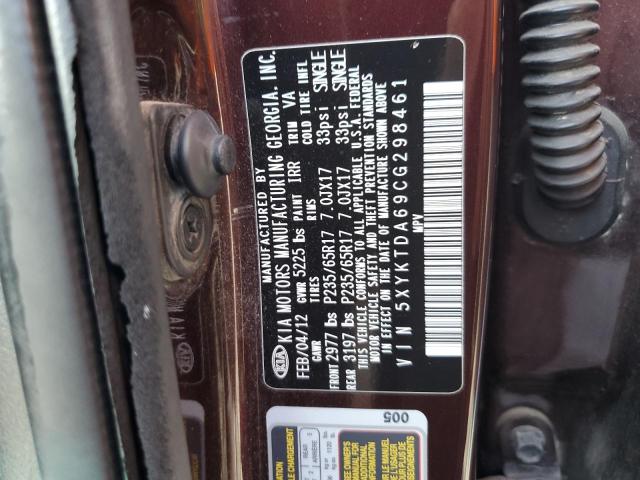 Photo 10 from auction – 2012 KIA SORENTO BA with VIN 5XYKTDA69CG298461