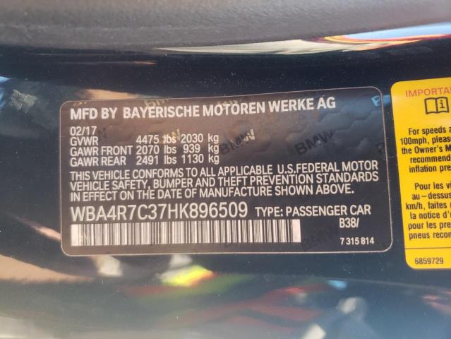Photo 10 from auction – 2017 BMW 430I with VIN WBA4R7C37HK896509