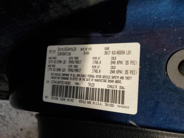 Photo 10 from auction – 2005 DODGE RAM 1500 S with VIN 1D7HA18N75S140361