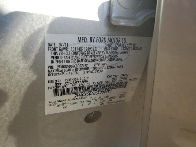 Photo 10 from auction – 2012 FORD FLEX LIMIT with VIN 2FMGK5DC0CBD02493