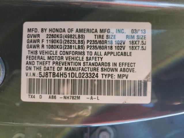 Photo 10 from auction – 2013 ACURA RDX TECHNO with VIN 5J8TB4H51DL023324
