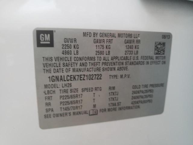 Photo 10 from auction – 2014 CHEVROLET EQUINOX LT with VIN 1GNALCEK7EZ102722