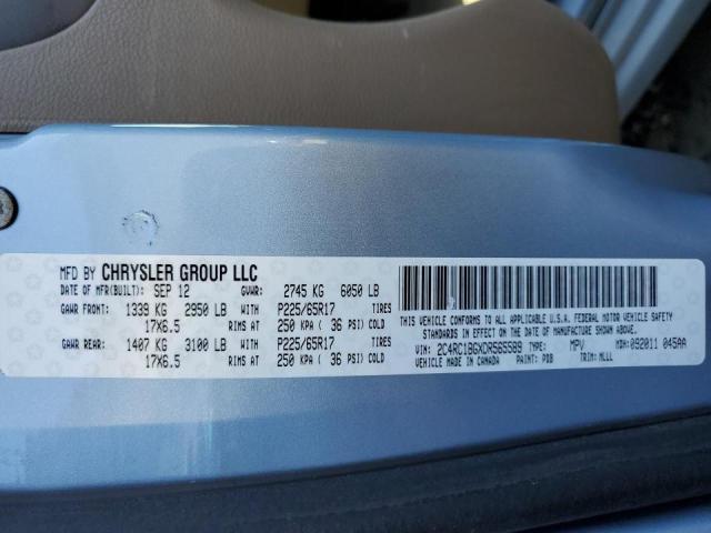 Photo 10 from auction – 2013 CHRYSLER TOWN & COU with VIN 2C4RC1BGXDR565589