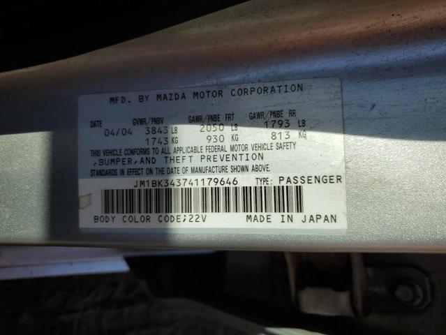 Photo 10 from auction – 2004 MAZDA 3 with VIN JM1BK343741179646