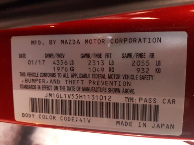 Photo 10 from auction – 2017 MAZDA 6 TOURING with VIN JM1GL1V55H1131012