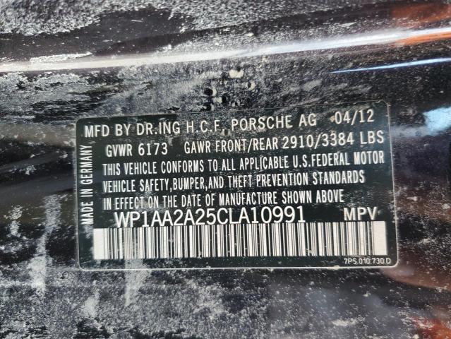 Photo 10 from auction – 2012 PORSCHE CAYENNE with VIN WP1AA2A25CLA10991
