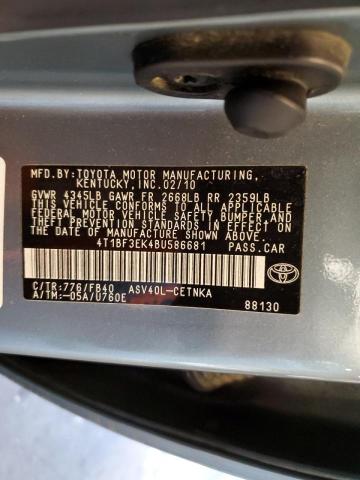 Photo 10 from auction – 2011 TOYOTA CAMRY with VIN 4T1BF3EK4BU586681