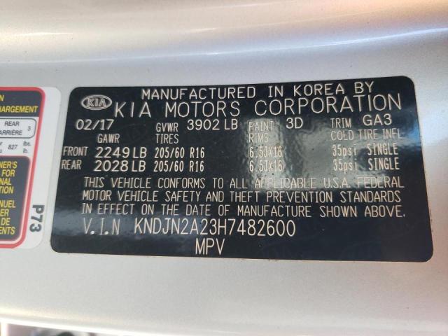 Photo 10 from auction – 2017 KIA SOUL with VIN KNDJN2A23H7482600