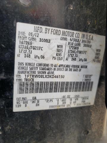 Photo 10 from auction – 2002 FORD F150 SUPER with VIN 1FTRW08LX2KD46150
