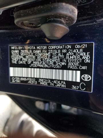 Photo 10 from auction – 2022 TOYOTA COROLLA LE with VIN JTDEPMAE8NJ192367