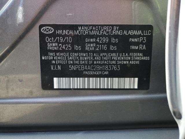 Photo 10 from auction – 2011 HYUNDAI SONATA GLS with VIN 5NPEB4AC2BH183763