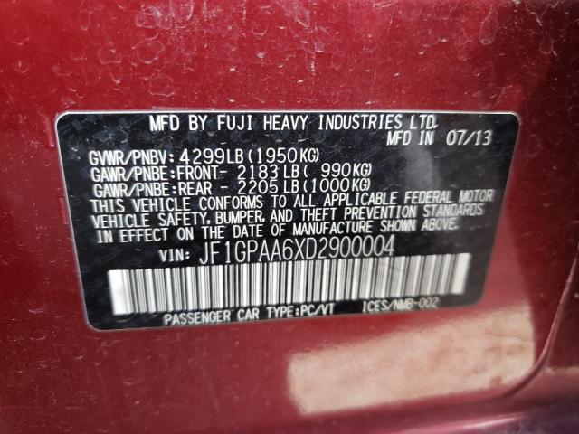 Photo 10 from auction – 2013 SUBARU IMPREZA with VIN JF1GPAA6XD2900004