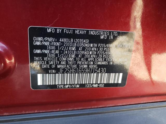Photo 10 from auction – 2009 SUBARU FORESTER 2 with VIN JF2SH61659H715430