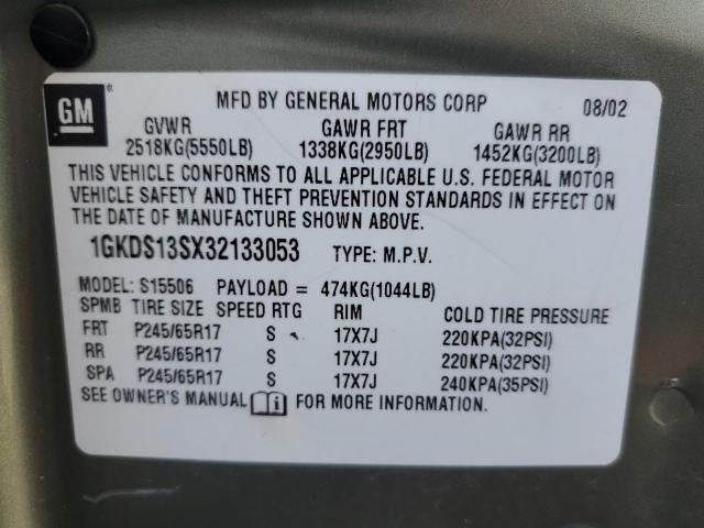 Photo 10 from auction – 2003 GMC ENVOY with VIN 1GKDS13SX32133053