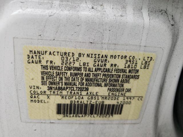 Photo 10 from auction – 2012 NISSAN SENTRA 2.0 with VIN 3N1AB6AP7CL720239
