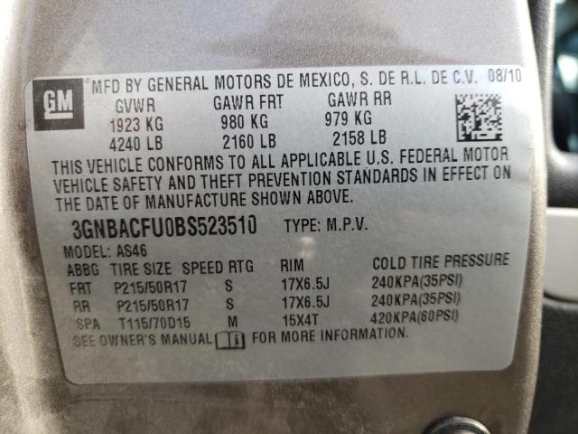 Photo 10 from auction – 2011 CHEVROLET HHR LT with VIN 3GNBACFU0BS523510