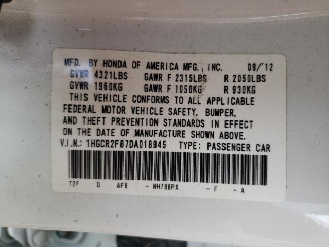 Photo 10 from auction – 2013 HONDA ACCORD EXL with VIN 1HGCR2F87DA018945