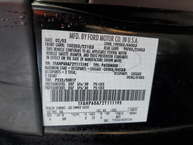 Photo 10 from auction – 2002 FORD THUNDERBIR with VIN 1FAHP60A72Y111195