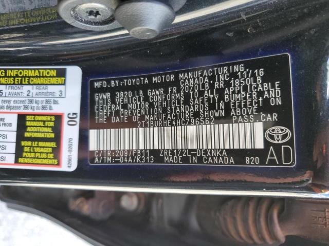 Photo 10 from auction – 2017 TOYOTA COROLLA L with VIN 2T1BURHE4HC796562