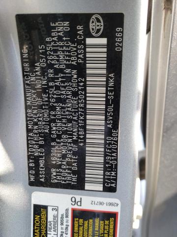 Photo 10 from auction – 2015 TOYOTA CAMRY LE with VIN 4T4BF1FK7FR502142