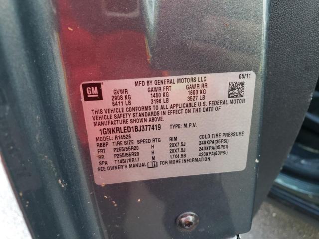 Photo 10 from auction – 2011 CHEVROLET TRAVERSE L with VIN 1GNKRLED1BJ377419