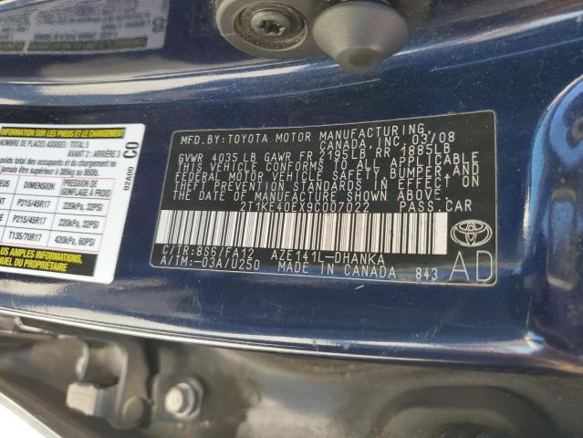 Photo 10 from auction – 2009 TOYOTA COROLLA MA with VIN 2T1KE40EX9C007022