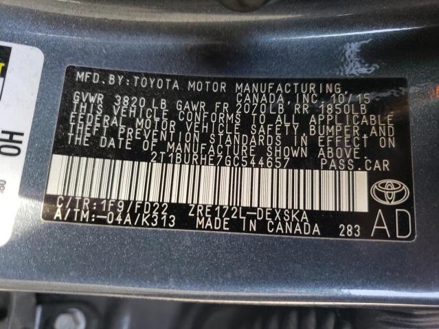 Photo 10 from auction – 2016 TOYOTA COROLLA L with VIN 2T1BURHE7GC544657