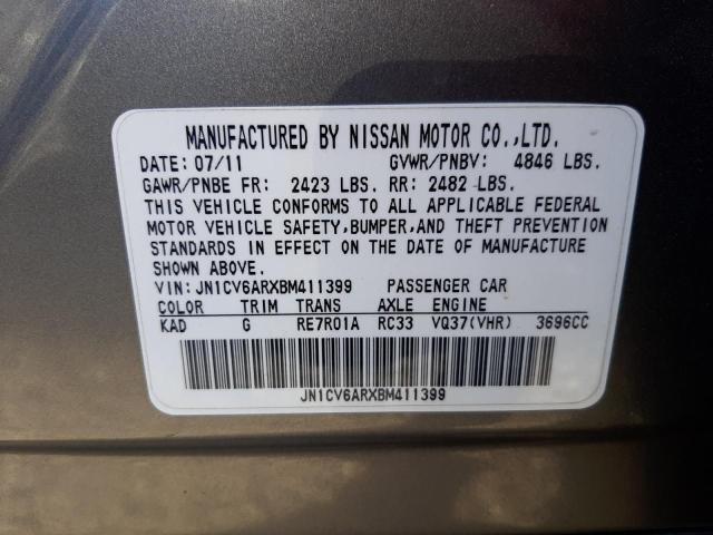 Photo 10 from auction – 2011 INFINITI G37 with VIN JN1CV6ARXBM411399