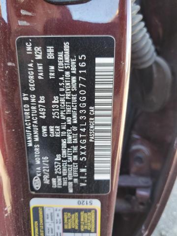 Photo 10 from auction – 2016 KIA OPTIMA LX with VIN 5XXGT4L33GG077165
