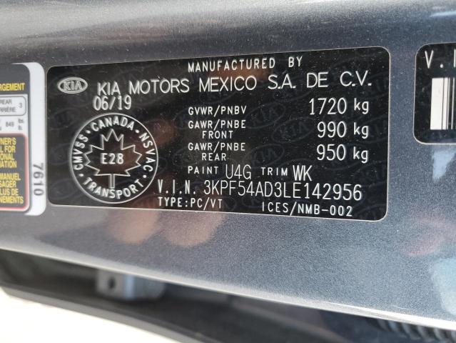 Photo 10 from auction – 2020 KIA FORTE EX with VIN 3KPF54AD3LE142956