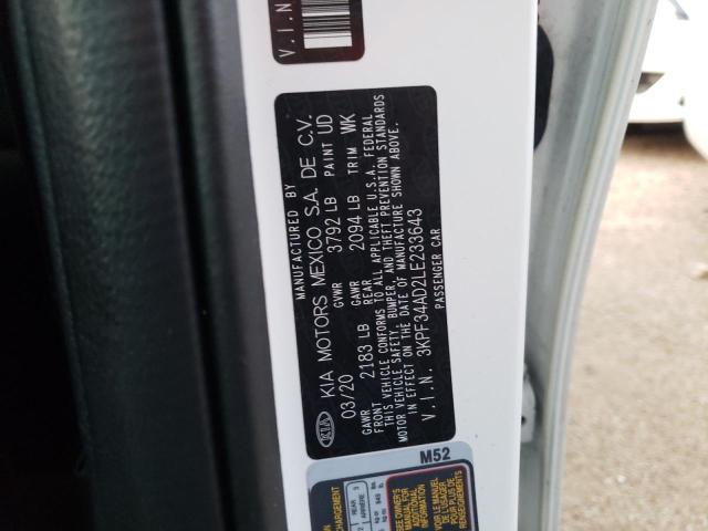 Photo 10 from auction – 2020 KIA FORTE GT L with VIN 3KPF34AD2LE233643