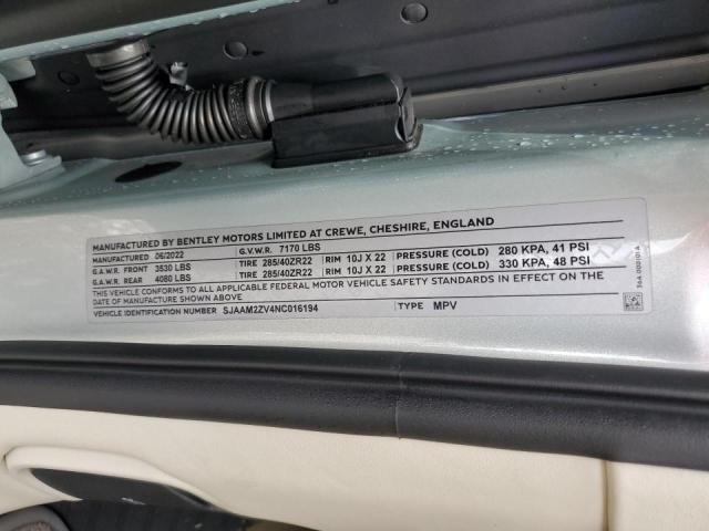 Photo 10 from auction – 2022 BENTLEY BENTAYGA with VIN SJAAM2ZV4NC016194