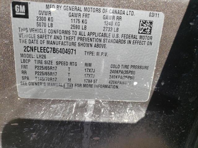 Photo 10 from auction – 2011 CHEVROLET EQUINOX LT with VIN 2CNFLEEC7B6404971