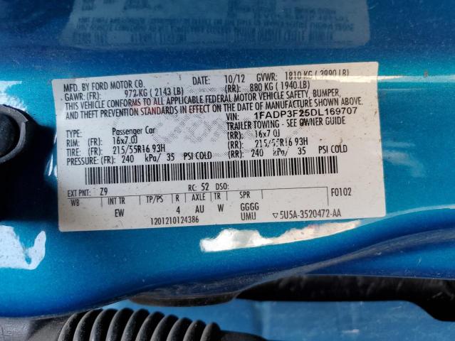 Photo 10 from auction – 2013 FORD FOCUS SE with VIN 1FADP3F25DL169707