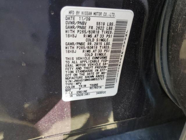 Photo 10 from auction – 2010 INFINITI FX35 with VIN JN8AS1MW8AM852727