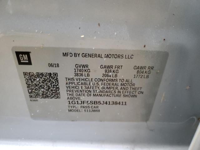 Photo 10 from auction – 2018 CHEVROLET SONIC PREM with VIN 1G1JF5SB5J4138411