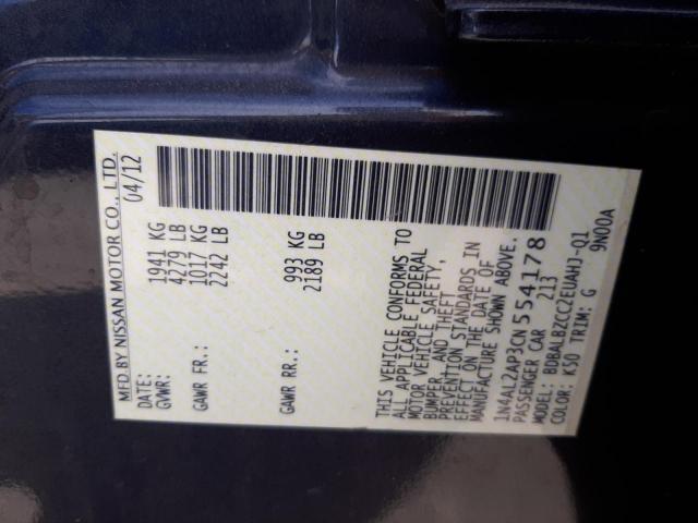Photo 10 from auction – 2012 NISSAN ALTIMA BAS with VIN 1N4AL2AP3CN554178
