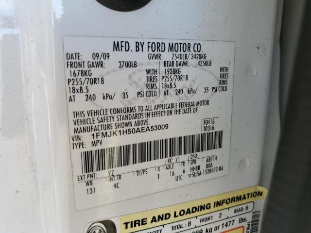Photo 10 from auction – 2010 FORD EXPEDITION with VIN 1FMJK1H50AEA53009