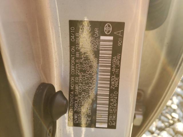 Photo 10 from auction – 2010 TOYOTA PRIUS with VIN JTDKN3DU0A0159806