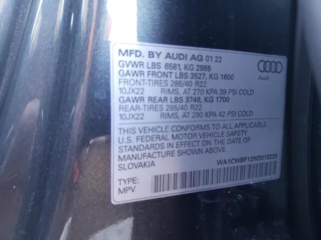 Photo 10 from auction – 2022 AUDI SQ8 PRESTI with VIN WA1CWBF12ND015228