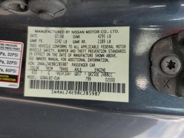 Photo 10 from auction – 2008 NISSAN ALTIMA 2.5 with VIN 1N4AL24E98C285987