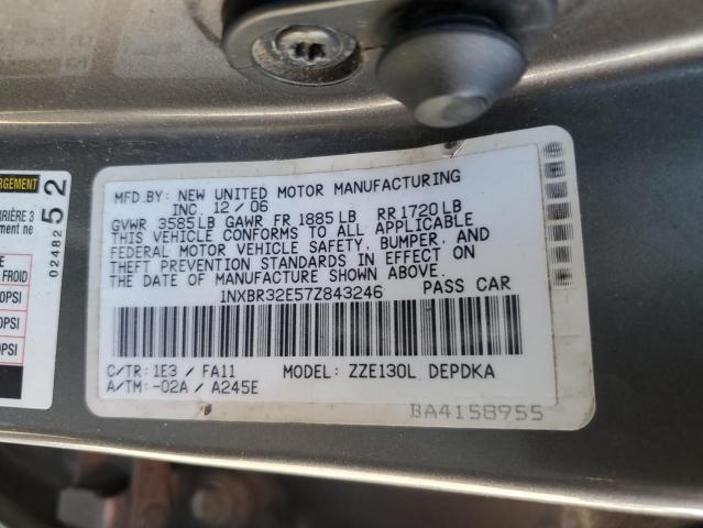 Photo 10 from auction – 2007 TOYOTA COROLLA CE with VIN 1NXBR32E57Z843246