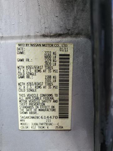 Photo 10 from auction – 2011 NISSAN PATHFINDER with VIN 5N1AR1NN2BC614470
