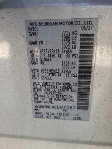 Photo 10 from auction – 2017 NISSAN PATHFINDER with VIN 5N1DR2MN1HC697287