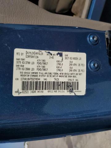 Photo 10 from auction – 2005 DODGE RAM 1500 S with VIN 1D7HA18N75S270544