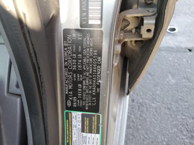 Photo 10 from auction – 2010 KIA RIO LX with VIN KNADH4A31A6605196