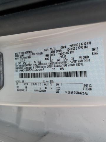 Photo 10 from auction – 2019 FORD ESCAPE SEL with VIN 1FMCU9HD7KUA76187
