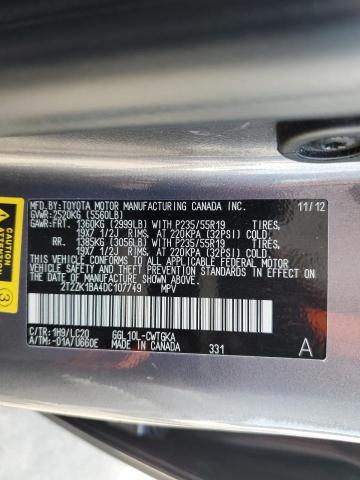 Photo 10 from auction – 2013 LEXUS RX 350 with VIN 2T2ZK1BA4DC107749