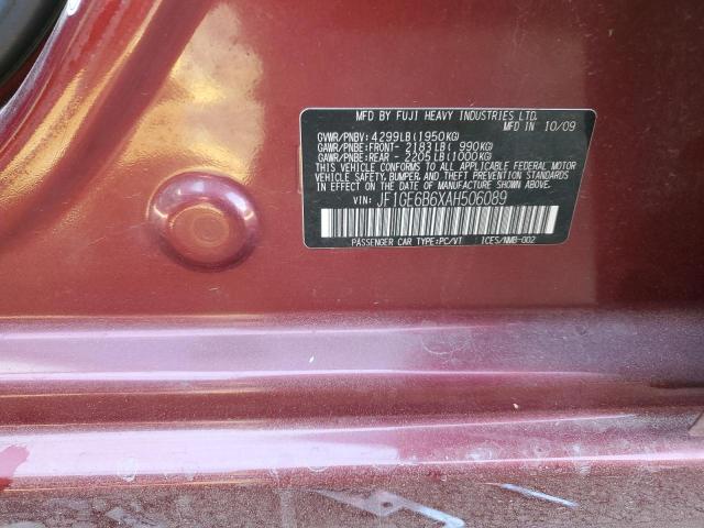 Photo 10 from auction – 2010 SUBARU IMPREZA 2. with VIN JF1GE6B6XAH506089